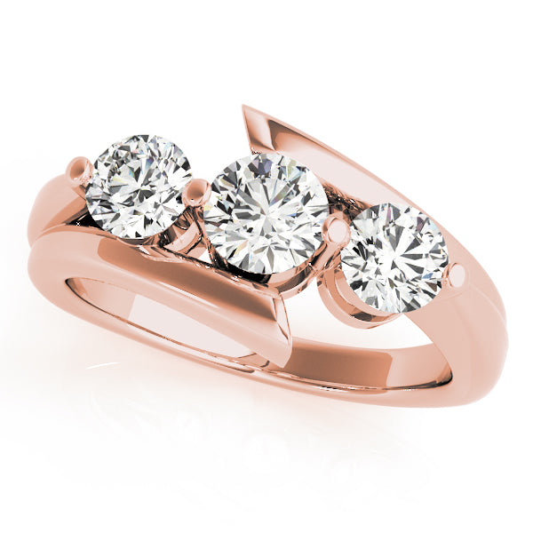 14K Rose Gold 1 CT Diamond Three-Stone Engagement Ring