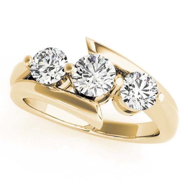 14K Yellow Gold 1 ct Diamond Three-Stone Ring