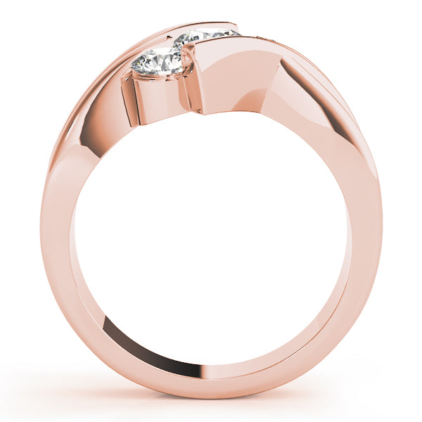 18K Rose Gold 1 ct Diamond Three-Stone Engagement Ring