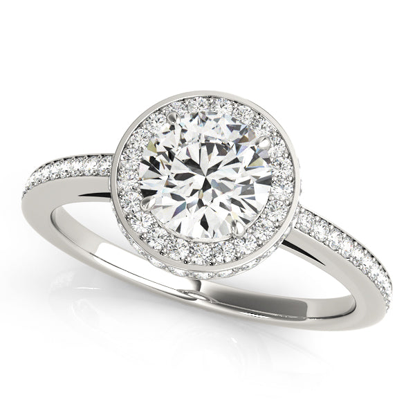 Round Diamond Halo Engagement Ring