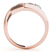 18K Rose Gold 1 ct Round Diamond Three-Stone Ring