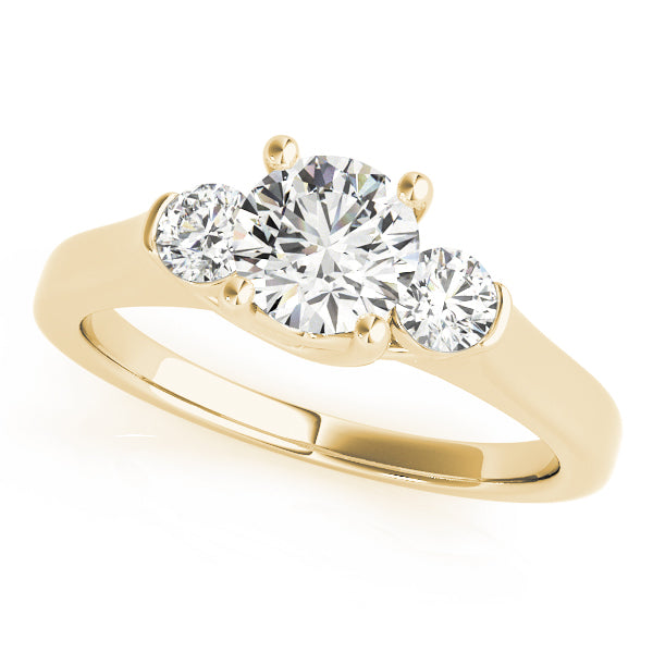 14K Yellow Gold 1 CT Diamond Three-Stone Engagement Ring