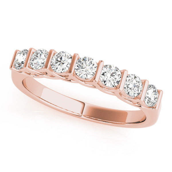 14K Rose Gold Round Diamond Wedding Ring