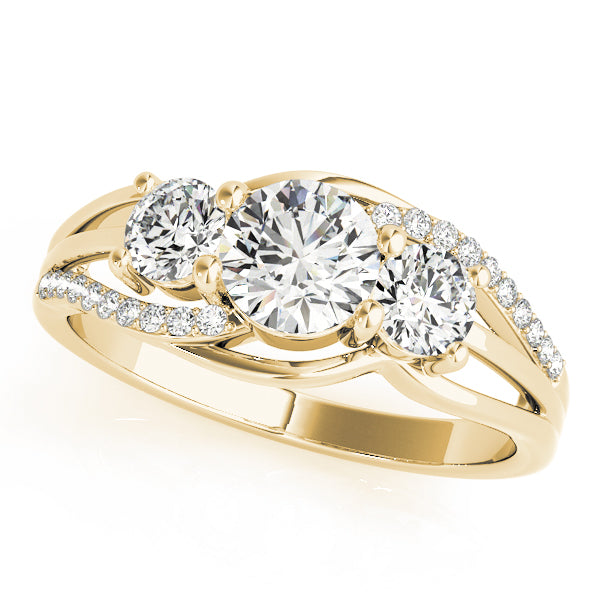 18K Yellow Gold 1 CT Round Diamond Engagement Ring