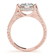 14K Rose Gold 1 CT Diamond Vintage Engagement Ring
