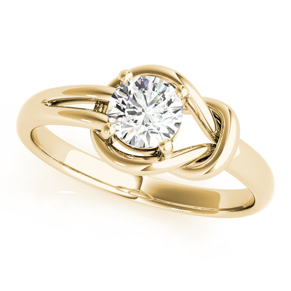 14K Yellow Gold 1 CT Diamond Love Knot Ring