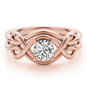 14K Rose Gold Round Diamond Fashion Ring