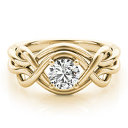 14K Yellow Gold Diamond Love Knot Fashion Ring