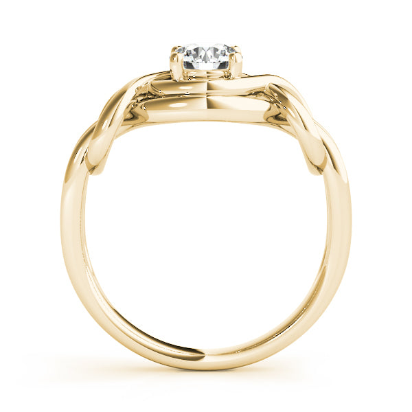 14K Yellow Gold Diamond Love Knot Fashion Ring