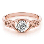14K Rose Gold Round Diamond Fashion Ring