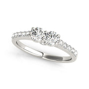 Round Diamond Two-Stone Fashion Ring