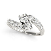 Round Diamond Two-Stone Fashion Ring