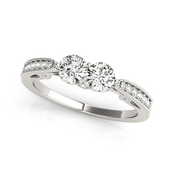 Round Diamond Two-Stone Fashion Ring