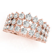 Rose Gold Multi-Diamond Fashion Statement Ring