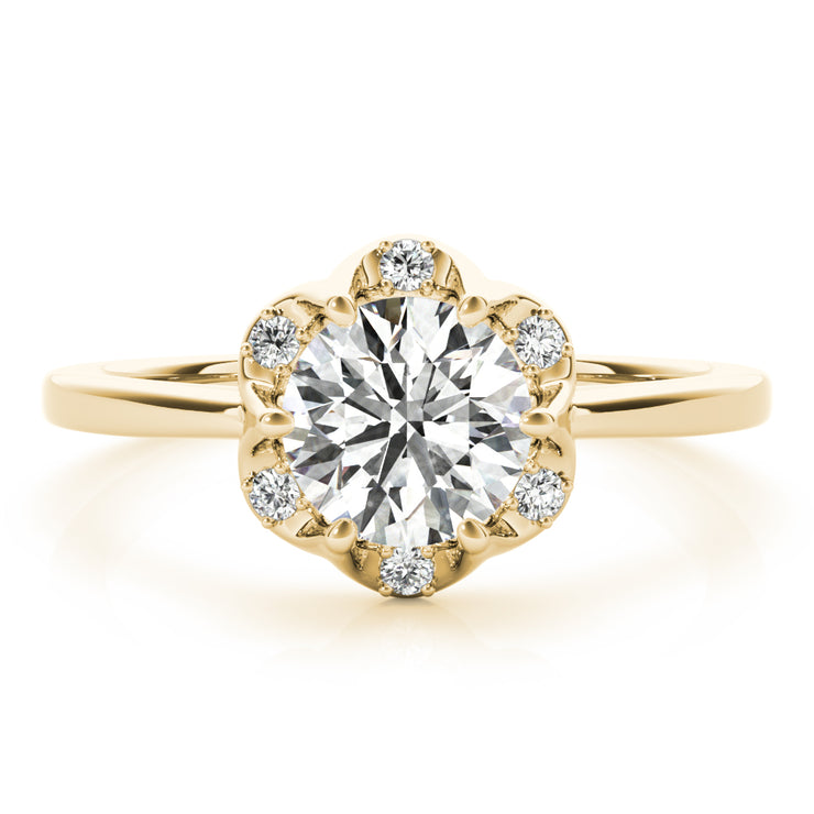 18K Yellow Gold 1 CT Diamond Halo Engagement Ring