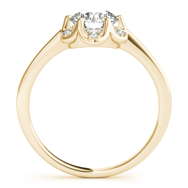 18K Yellow Gold 1 CT Diamond Halo Engagement Ring