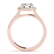 14K Rose Gold 1 ct Diamond Halo Engagement Ring