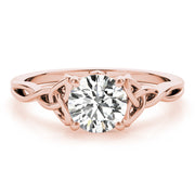 18K Rose Gold 1/2 CT Round Diamond Engagement Ring