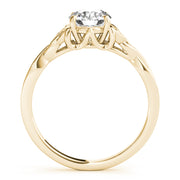 14K Yellow Gold 1/2 CT Round Diamond Engagement Ring