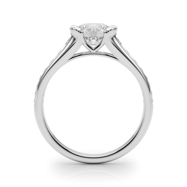 Single Row Diamond Engagement Ring