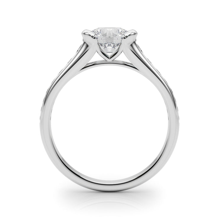 Single Row Diamond Engagement Ring