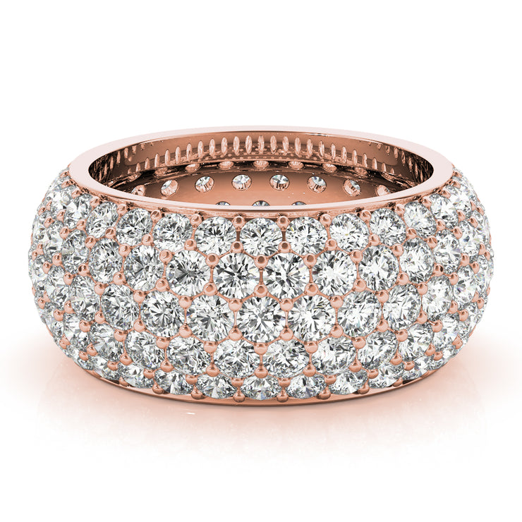 14K Rose Gold Pave Diamond Wedding Ring
