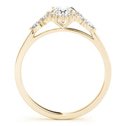 14K Yellow Gold Oval Diamond Halo Engagement Ring