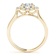 18K Yellow Gold 1 CT Diamond Halo Engagement Ring
