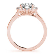 14K Rose Gold 1 CT Diamond Halo Engagement Ring