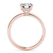 14K Rose Gold Round Diamond Halo Engagement Ring