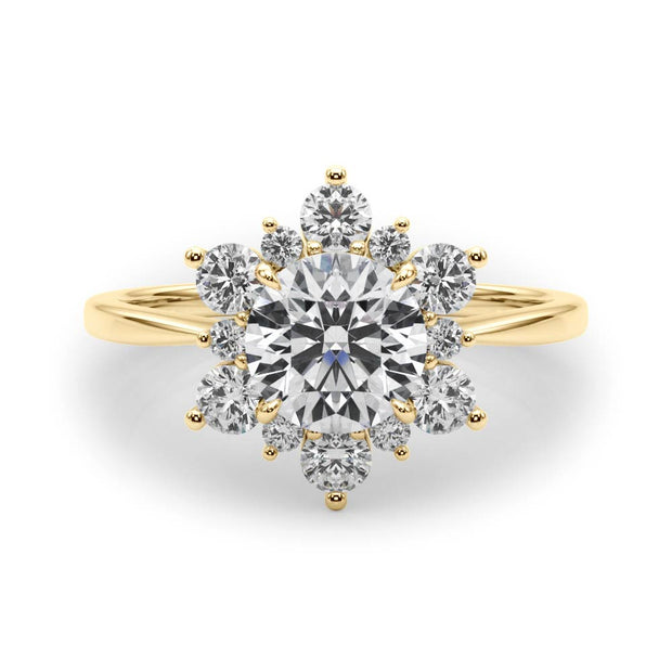 18K Yellow Gold 1.5ctw Round Diamond Engagement Ring