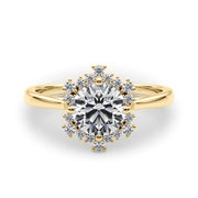 14K Yellow Gold 1 CT Diamond Halo Engagement Ring