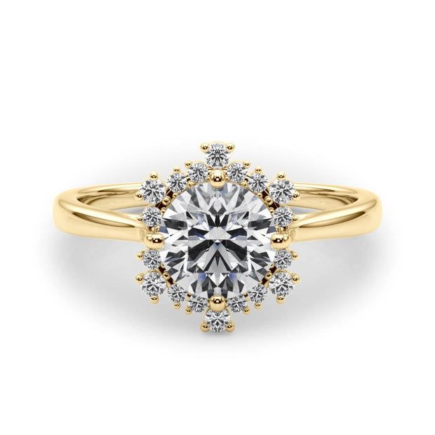 14K Yellow Gold 1 CT Diamond Halo Engagement Ring