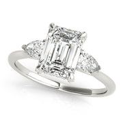 1.0 CT Emerald Diamond Three Stone Ring