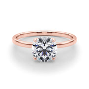 14K Rose Gold 1 CT Diamond Solitaire Engagement Ring