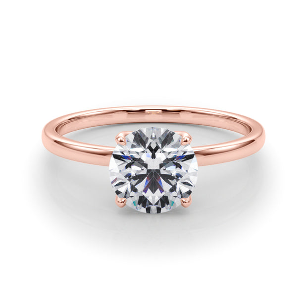 14K Rose Gold 1 CT Diamond Solitaire Engagement Ring