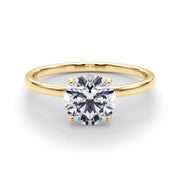 18K Yellow Gold 1 CT Round Diamond Engagement Ring