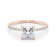 18K Rose Gold 1 CT Diamond Halo Engagement Ring