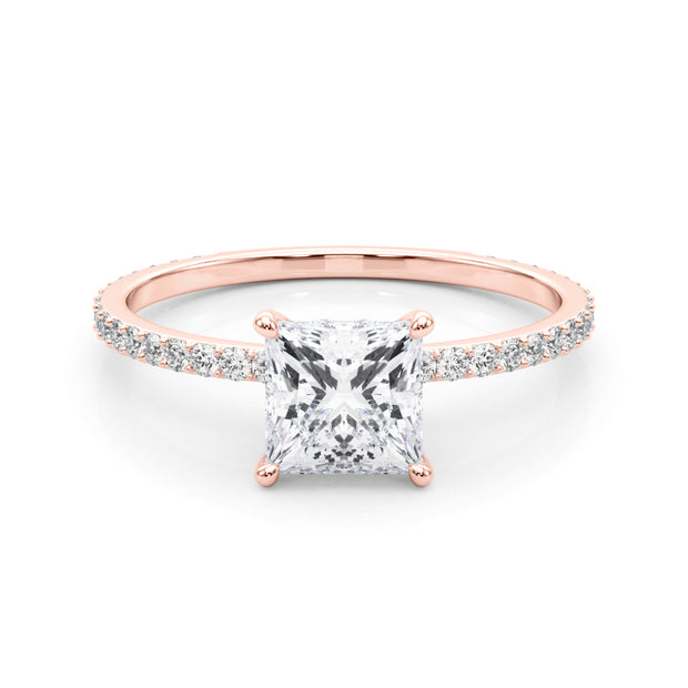 18K Rose Gold 1 CT Diamond Halo Engagement Ring
