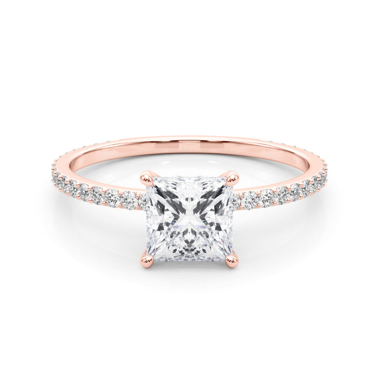 18K Rose Gold 1 CT Diamond Halo Engagement Ring