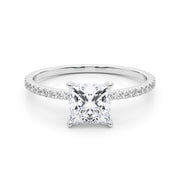 Diamond Halo Square Center Engagement Ring