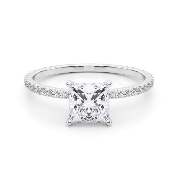 Diamond Halo Square Center Engagement Ring