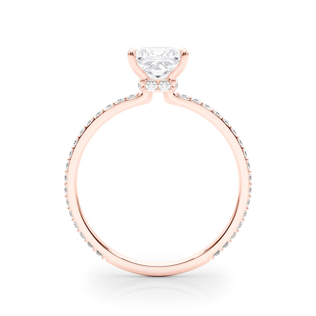 18K Rose Gold 1 CT Diamond Halo Engagement Ring