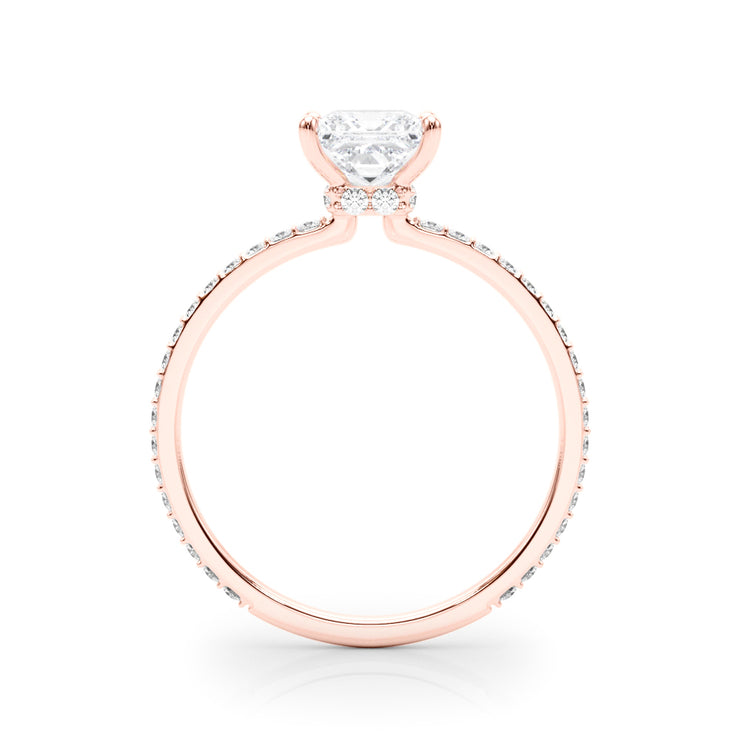18K Rose Gold 1 CT Diamond Halo Engagement Ring