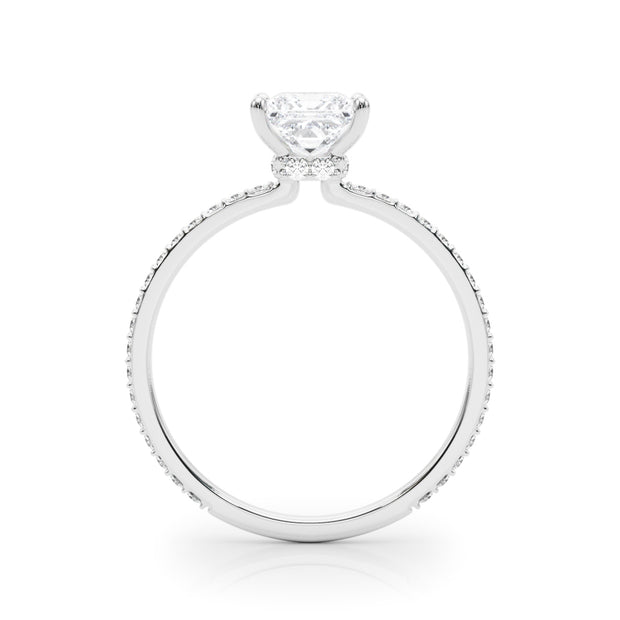 Diamond Halo Square Center Engagement Ring