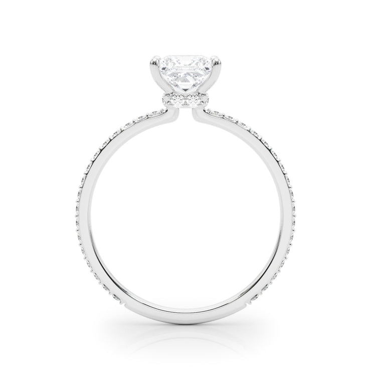 Diamond Halo Square Center Engagement Ring