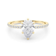 18K Yellow Gold Diamond Halo Engagement Ring 1/3 ctw