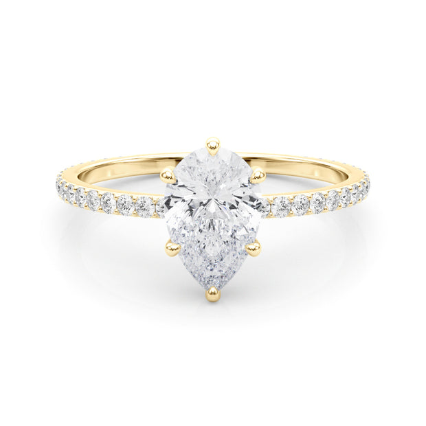 18K Yellow Gold Diamond Halo Engagement Ring 1/3 ctw