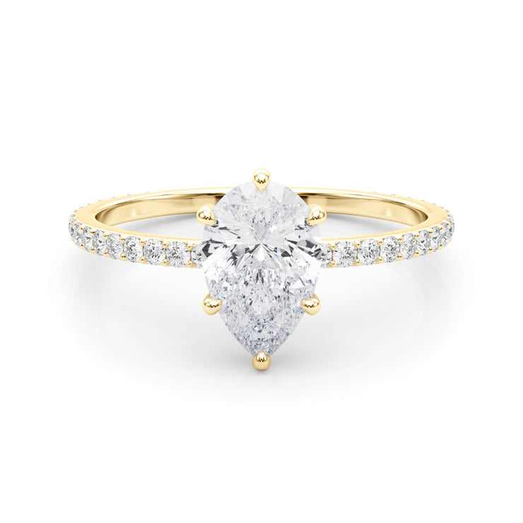 18K Yellow Gold Diamond Halo Engagement Ring 1/3 ctw