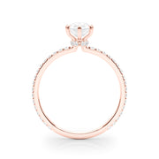 18K Rose Gold Diamond Halo Engagement Ring